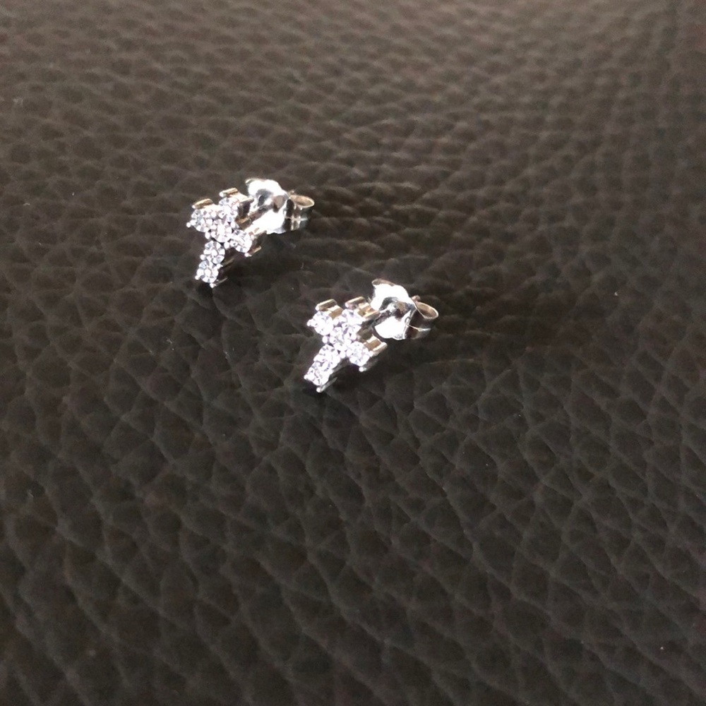 Diamond Cross Earrings